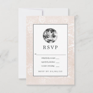 Cartons Réponse Diamant Mariage blanc vintage