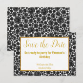 CARTONS RÉPONSE DIAMANT OR ÉLÉGANT SAVE THE DATE (Devant / Derrière)