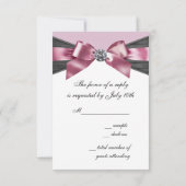 Cartons Réponse Diamants blancs Rose Black Sweet 16 Anniversaire (Dos)