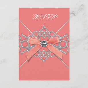 Cartons Réponse Diamants de corail Coral Sweet 16 Anniversaire Fêt