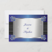 Cartons Réponse Diamants Élégants Sapphire Clasps Blue Wedding RSV (Dos)