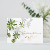 Cartons Réponse Dîner de réception tropicale à l'ombre de la feuil (Debout devant)