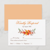 Cartons Réponse Dîner de répétition de Mariage de la Tangerine Flo (Devant / Derrière)