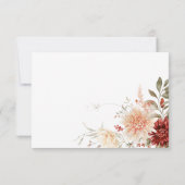 Cartons Réponse Dîner Floral Boho Boho, rouille épicée à la chute (Dos)