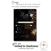 Cartons Réponse Dîner gothique noir et blanc Orchidée