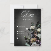 Cartons Réponse Dîner Gothique Sombre Mystérieux Floral Blur Muté (Devant)