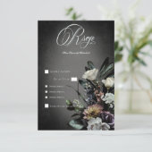 Cartons Réponse Dîner Gothique Sombre Mystérieux Floral Blur Muté (Debout devant)