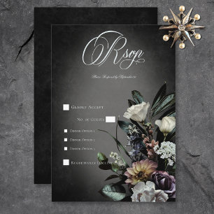 Cartons Réponse Dîner Gothique Sombre Mystérieux Floral Blur Muté
