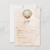 Cartons Réponse Dîner Mariage de sable moderne en coquillages côti (Devant)