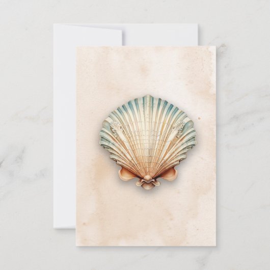 Cartons Réponse Dîner Mariage de sable moderne en coquillages côti (Dos)
