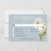 Cartons Réponse Dîner Rustique Bleu & Blanc (Devant)