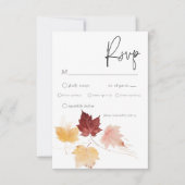 Cartons Réponse Dîner Rustique Délicieuse Burgundy & Rust Fall Lea (Devant)