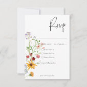 Cartons Réponse Dîner Rustique Fleurs sauvages d'été & Tournesols (Devant)