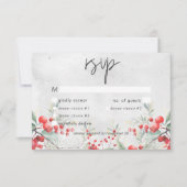 Cartons Réponse Dîner Rustique hiver Holly & Pine Mariage (Devant)