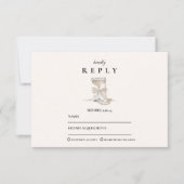 Cartons Réponse Diplôme Ruban Perle Champagne (Devant)