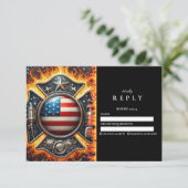 Cartons Réponse Diplômé senior sur le thème des pompiers (Debout devant)