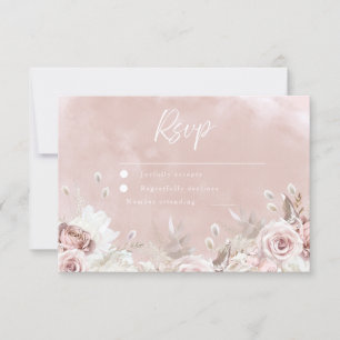 Cartons Réponse Divine Beau Dusty Rose Blush Mariage