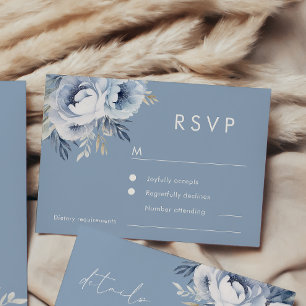 Cartons Réponse Divine Bleu magnifique Mariage Floral