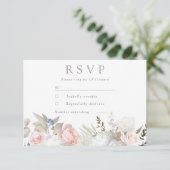Cartons Réponse Divine Blush & Blanc Floral Mariage moderne (Debout devant)