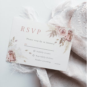 Cartons Réponse Divine Dusty Rose Blush Floral Mariage Tous les év
