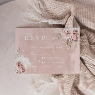 Cartons Réponse Divine Dusty Rose Blush Mariage Aquarelle
