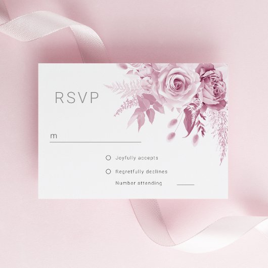 Cartons Réponse Divine rose rose Mariage