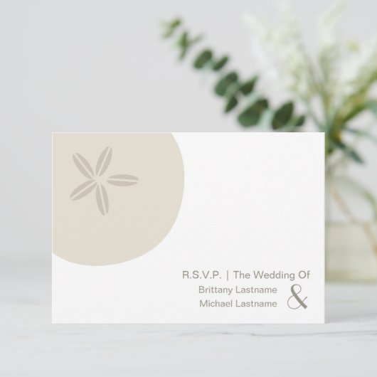 Cartons Réponse Dollar de sable Mariage moderne R.S.V.P. (Debout devant)