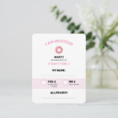 Cartons Réponse donut rose modifiable (Debout devant)