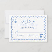 Cartons Réponse Doodle d'onde funky illustré Mariage écrit à la ma (Devant)