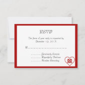 Cartons Réponse Double Bonheur - Coeur rouge gras (Dos)