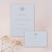 Double Bonheur Dusty Blue & Gold Mariage chinois