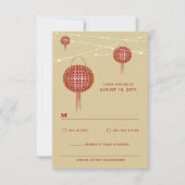 Cartons Réponse Double bonheur Lanternes brillantes Mariage chinoi (Devant)