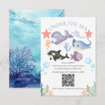 Douce Fête de Bébé à l'Aquarelle Sous l'Océan