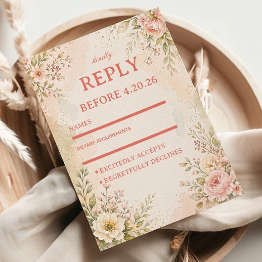 Cartons Réponse Douce Florale Romantique