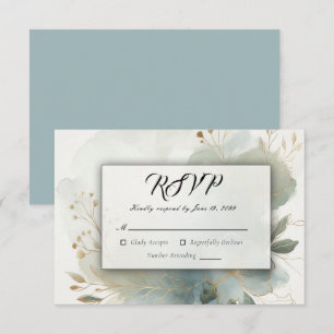 Cartons Réponse Douce poussière dorée bleue romantique de mariage