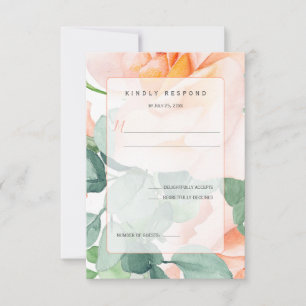 Cartons Réponse Douces comme des Roses Aquarelle à la Pêche