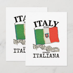 Cartons Réponse Drapeau vintage du pays Italie