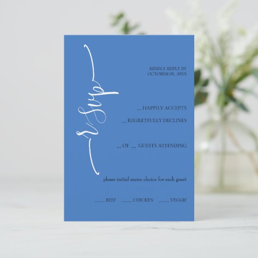 Cartons Réponse Dreamy Blue Calligraphy  (Debout devant)