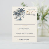 Cartons Réponse Dreamy Blue Palm Trees Mariage (Debout devant)