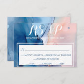 Cartons Réponse *~* Dreamy Blue Rose Aquarelle moderne tendance (Devant / Derrière)