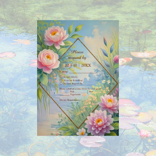 Cartons Réponse Dreamy Lakeside Garden Wedding
