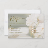 Cartons Réponse Dreamy White Roses Background Photo Wedding (Devant)