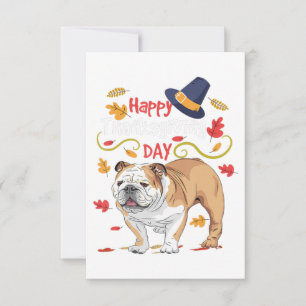 Cartons Réponse Drôle cadeau Thanksgiving pour Bulldog anglais