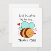 Cartons Réponse Drôle de bourdonnement en passant pour dire merci, (Devant / Derrière)