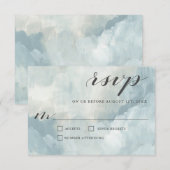 Cartons Réponse Dusty Bleu Artistique Moderne Mariage Abstrait RSV (Devant / Derrière)