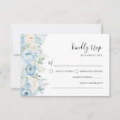 Cartons Réponse Dusty Blue Boho Floral Wedding (Devant)