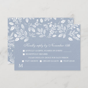 Cartons Réponse Dusty Blue Botanical Mariage