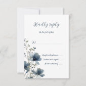 Cartons Réponse Dusty Blue Botanical Wedding (Devant)