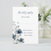 Cartons Réponse Dusty Blue Botanical Wedding (Debout devant)