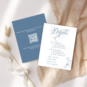 Cartons Réponse Dusty Blue Calligraphy QR Code Wedding Details